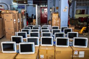 Patient monitors ready to be set-up at ICU